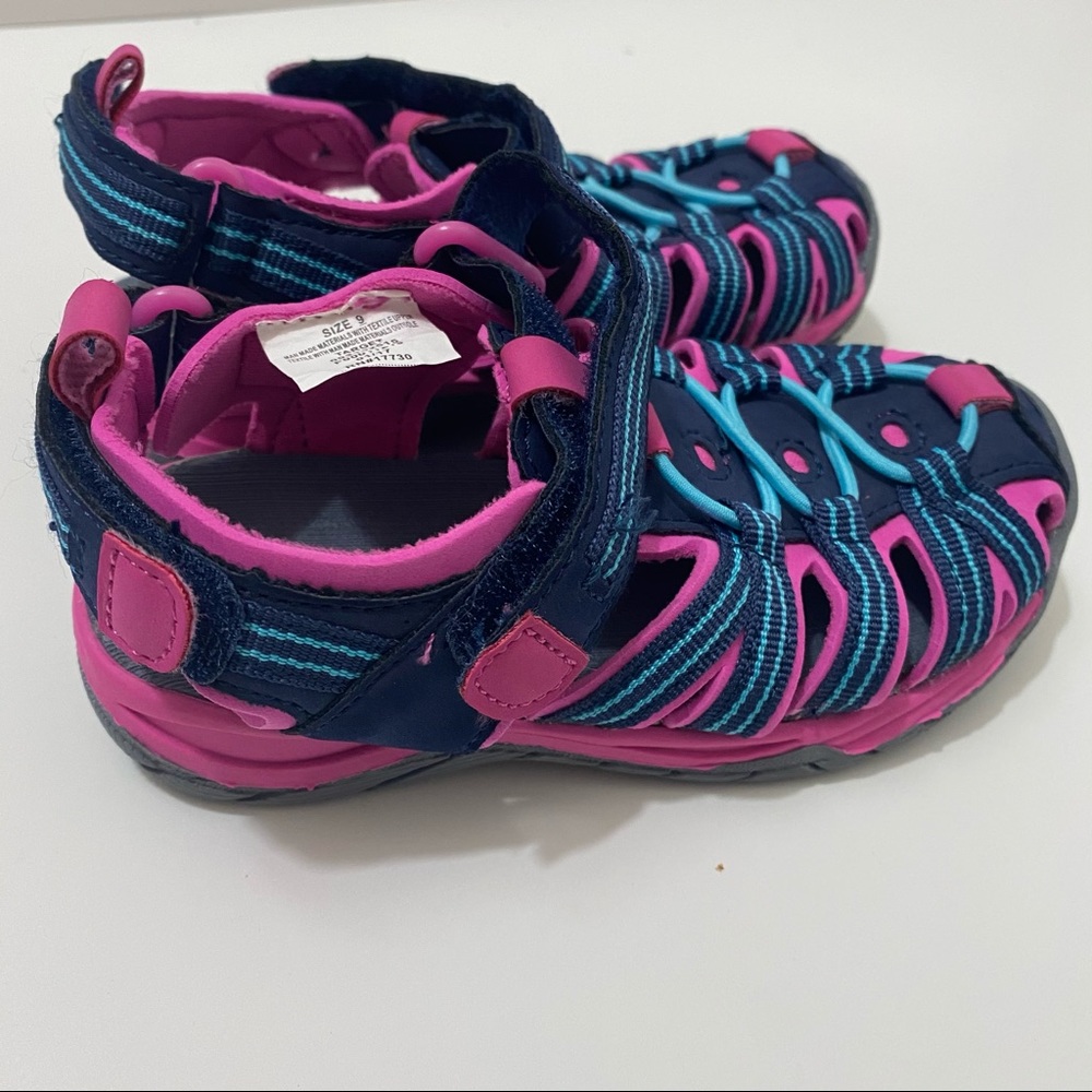 Cat & Jack Girl Afton Hiking Pink & Blue Sandals - Picture 3 of 7